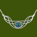 Celtic Bow Knotwork Turquoise Design Stylish Pewter Necklace