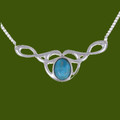 Celtic Bird Knotwork Turquoise Design Stylish Pewter Necklace