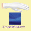 Royal Blue Shiny Satin Plain Simple Wedding Wrist Length Gloves Pair Set