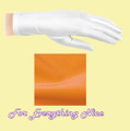 Tangerine Orange Shiny Satin Plain Simple Wedding Wrist Length Gloves Pair Set