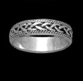 Celtic Interlinked Braided Sterling Silver Mens Ring Wedding Band