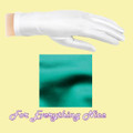 Hunter Green Shiny Satin Plain Simple Wedding Wrist Length Gloves Pair Set