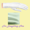Mint Green Shiny Satin Plain Simple Wedding Wrist Length Gloves Pair Set