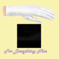 Black Shiny Satin Plain Simple Wedding Wrist Length Gloves Pair Set