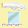 Light Blue Shiny Satin Plain Simple Wedding Wrist Length Gloves Pair Set