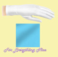 Sky Blue Shiny Satin Plain Simple Wedding Wrist Length Gloves Pair Set