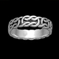 Celtic Interlinked Knotwork Sterling Silver Ladies Ring Wedding Band