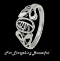 Mackintosh Glasgow Rose Design Ladies Sterling Silver Ring Band Sizes 6-10