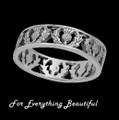 Scottish Thistle Motif Design Ladies Sterling Silver Ring Band Sizes 6-10