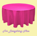 Fuchsia Pink Polyester Round Tablecloth Decorations 90 inches x 5 For Hire
