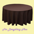 Chocolate Brown Polyester Round Tablecloth Decorations 90 inches x 25
