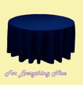 Navy Blue Polyester Round Tablecloth Decorations 90 inches x 5