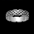 Celtic Interlinked Unending Simple Sterling Silver Mens Ring Wedding Band