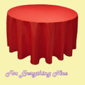 Scarlet Red Polyester Round Tablecloth Decorations 90 inches x 25