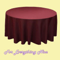 Burgundy Wine Polyester Round Tablecloth Decorations 90 inches x 10