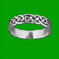 Celtic Interlinked Endless Simple 14K White Gold Ladies Ring Wedding Band