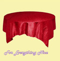 Scarlet Red Taffeta Crinkle Table Overlay Decorations 60 inches x 5 For Hire