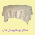 Ivory Cream Taffeta Crinkle Table Overlay Decorations 72 inches x 5 For Hire
