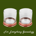 Rose Stylish Pewter Copper Plated Double Tumbler Glass Boxed Set