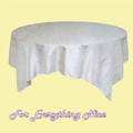 White Taffeta Crinkle Table Overlay Decorations 72 inches x 10 For Hire