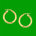 14K Yellow Gold Twist Circle 20mm Hoop Earrings