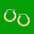 14K Two Tone Gold Classic 20mm Circle Hoop Earrings