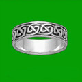 Celtic Interlinked Endless 14K White Gold Mens Ring Wedding Band