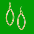 14K Two Tone Gold Triple Interlinked Oval Hoop Earrings