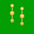 14K Yellow Gold Satin Finish Pebble Drop Earrings