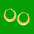 14K Yellow Gold Rope Textured Graduated Hoop Earrings