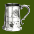 21st Birthday Key Motif Ornate Handle Stylish Pewter 16oz Tankard