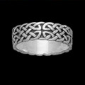 Celtic Interlace Endless Sterling Silver Mens Ring Wedding Band