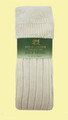 Ecru White Wool Blend Ribbed Full Length Mens Kilt Hose Socks