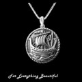 Celtic Iona Long Galley Antiqued Sterling Silver Pendant