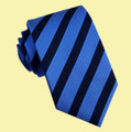 Black Blue Diagonal Textured Stripes Formal Wedding Straight Mens Neck Tie