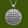 Celtic Round Raised Relief Interlace Lovers Knot Stylish Pewter Pendant