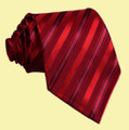 Cherry Red Black Thin Diagonal Stripes Formal Wedding Straight Mens Neck Tie
