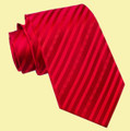 Cherry Red Thin Diagonal Stripes Formal Wedding Straight Mens Neck Tie