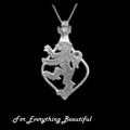 Rampant Lion Antiqued Oval Sterling Silver Pendant
