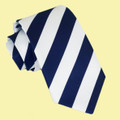 White Navy Blue Diagonal Stripes Formal Wedding Straight Mens Neck Tie