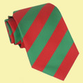 Cherry Red Green Diagonal Stripes Formal Wedding Straight Mens Neck Tie