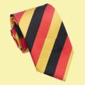 Yellow Red Black Diagonal Stripes Formal Wedding Straight Mens Neck Tie