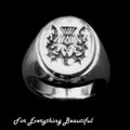 Thistle Design Engraved Oval Medium Sterling Silver Ring