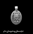 Thistle Design Engraved Oval Medium Sterling Silver Charm