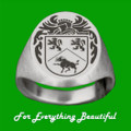 Knight Series Raised Relief Coat of Arms 10K White Gold Mens Ring​