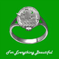 Clan Badge No Motto Small Clan Crest 14K White Gold Ladies Ring