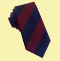 Navy Blue Dark Red Stripes Groomsmen Groom Wedding Narrow Mens Neck Tie