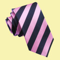 Candy Pink Black Stripes Groomsmen Groom Wedding Narrow Mens Neck Tie
