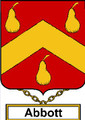 Abbott English Coat of Arms Large Print Abbott English Family Crest