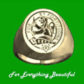 Clan Badge Engraved Oval Clan Crest 14K Yellow Gold Mens Ring